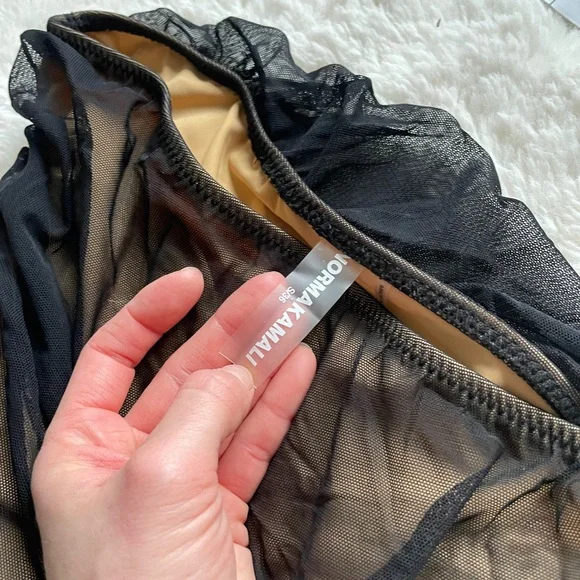 Norma Kamali Black Diana one-shoulder gown Sheer Bodysuit Dress Size S / 36 - Picture 5 of 9